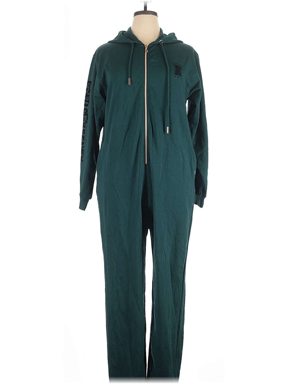 NWT Savage X Fenty Deep Green Zip Hoodie Jumpsuit XL